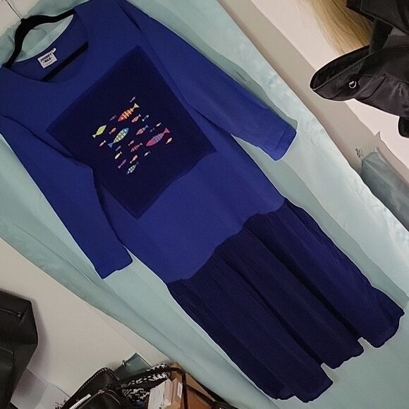 JOHNNY WAS gorgeous royal blue dress - Picture 4 of 13